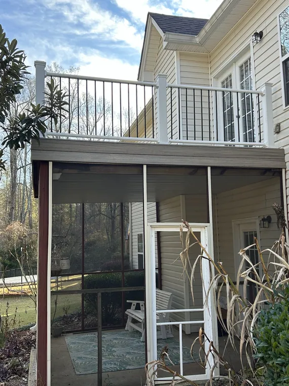 Two story deck above a screened porch