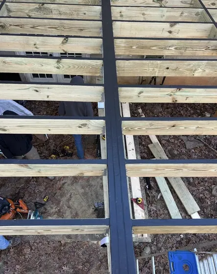 Framing timber set for a new deck